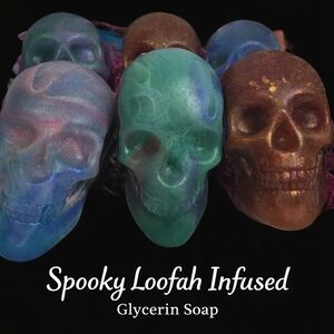 NEW! Hand Crafted Large Skull Loofah Infused Glycerin Soap